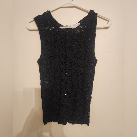 Willi Smith Tops - Willi Smith Cocktail Sequin Tank Top Black size small